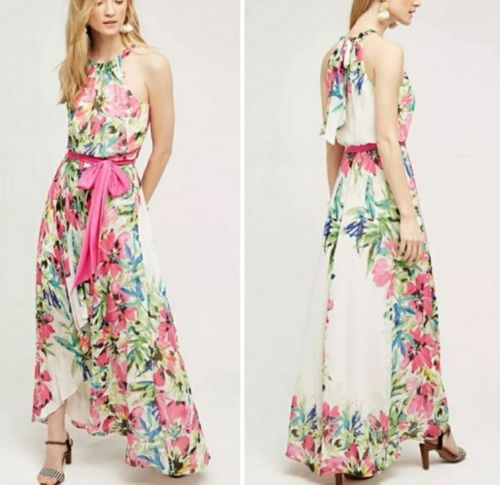 Anthropology Eliza J. Chiara chiffon dress sz14NWT